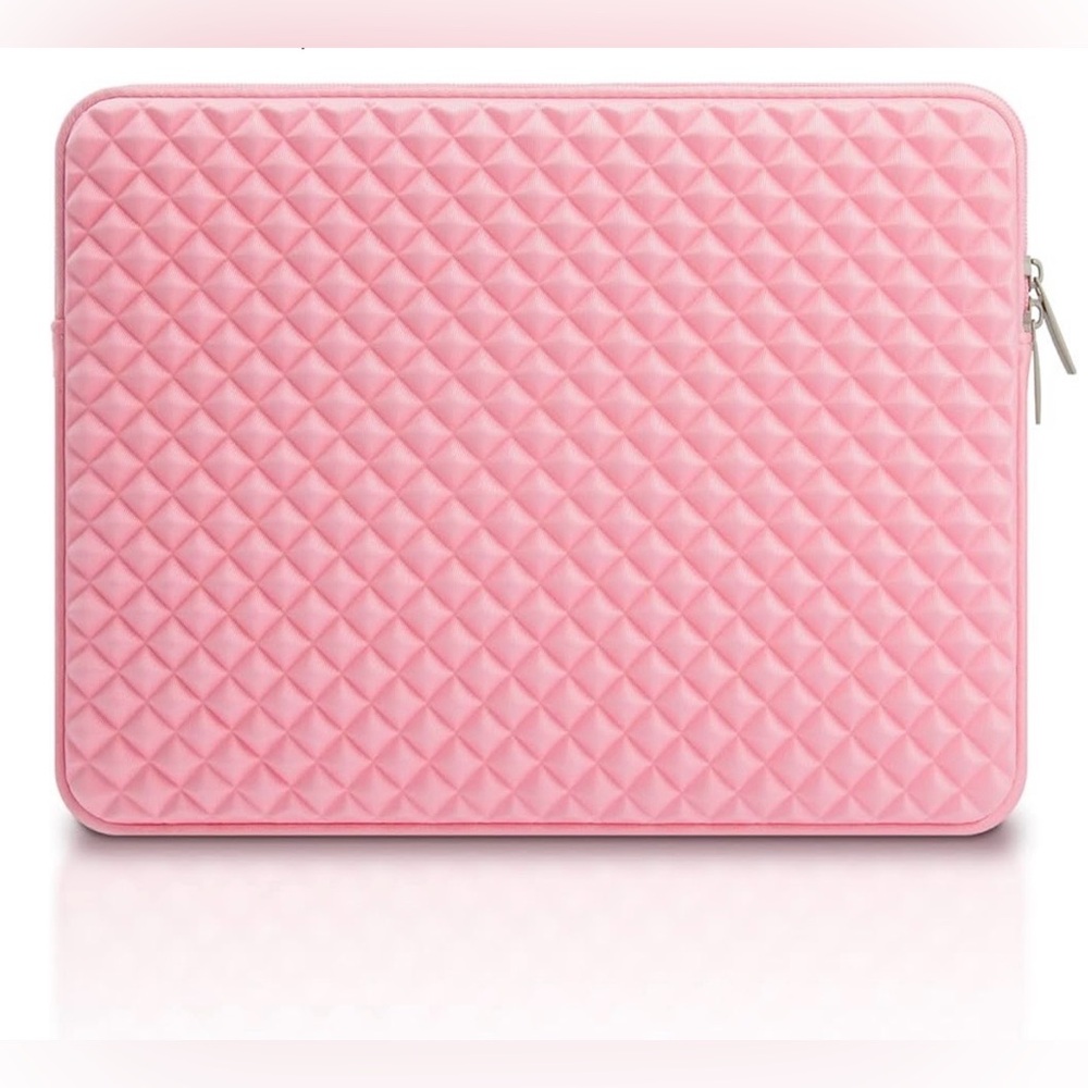 Pink Quilted Laptop Sleeve for 13-14 inch laptop
